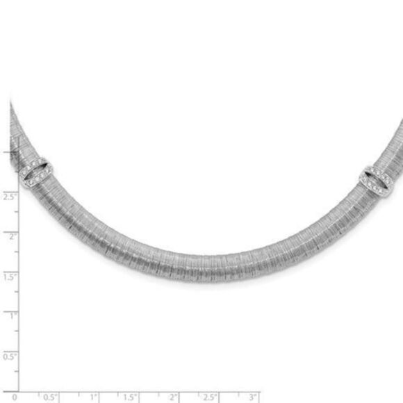 New Sterling Silver CZ Station Necklace - Picture 4 of 4